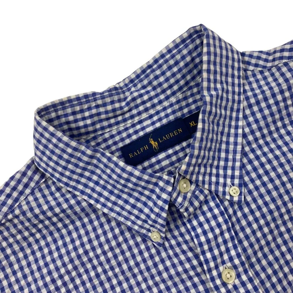 Ralph Lauren polo pony seersucker logo shirt Men's size XL
